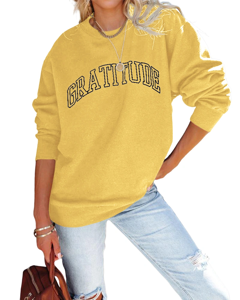 Oversized Sweatshirt for Women Letter Print Long Sleeve Crewneck Pullovers Shirts Tops