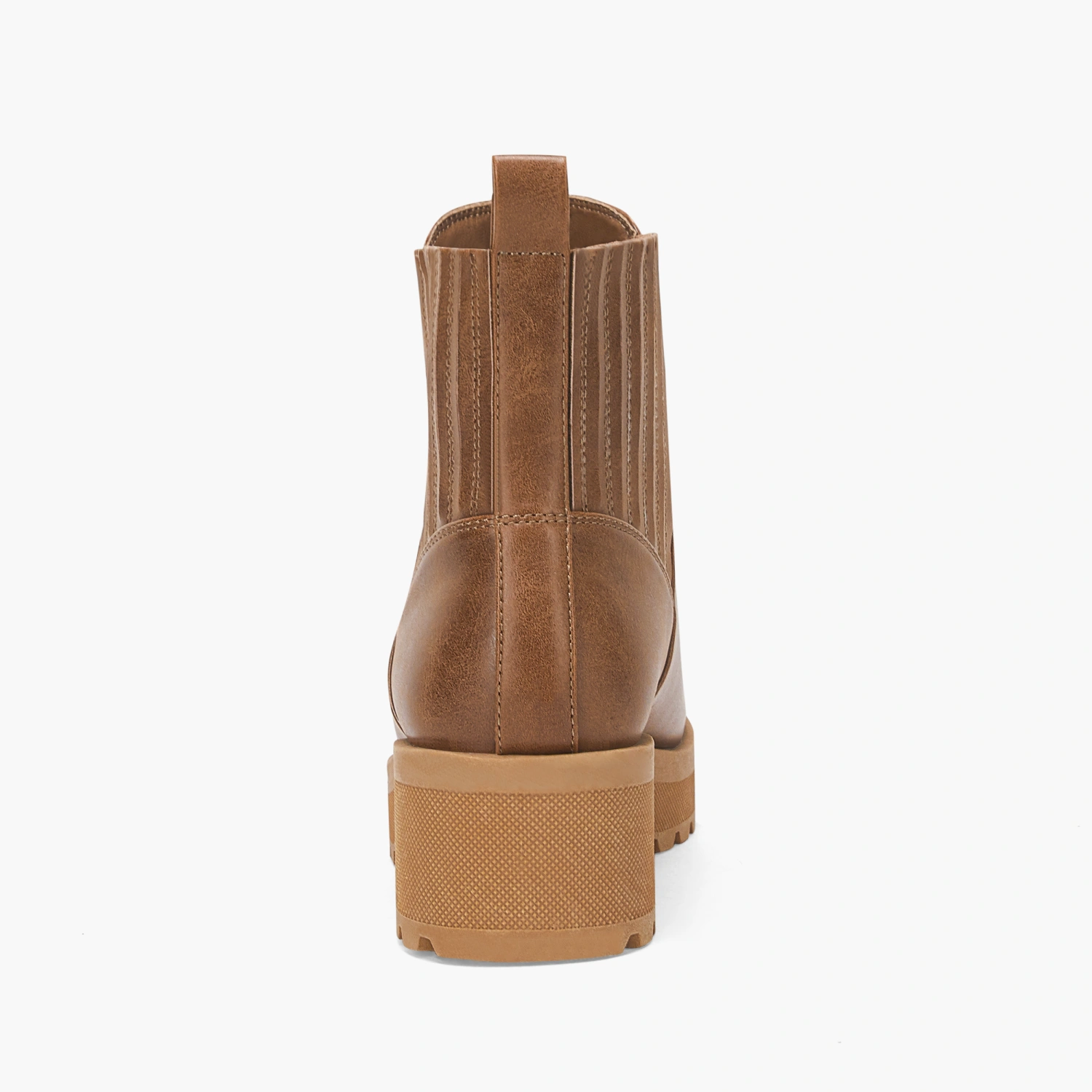 Womens Platform Lug Sole Ankle Boots Slip On Chunky Block Heel Round Toe Chelsea Low Heeled Dress Fall Booties Shoes