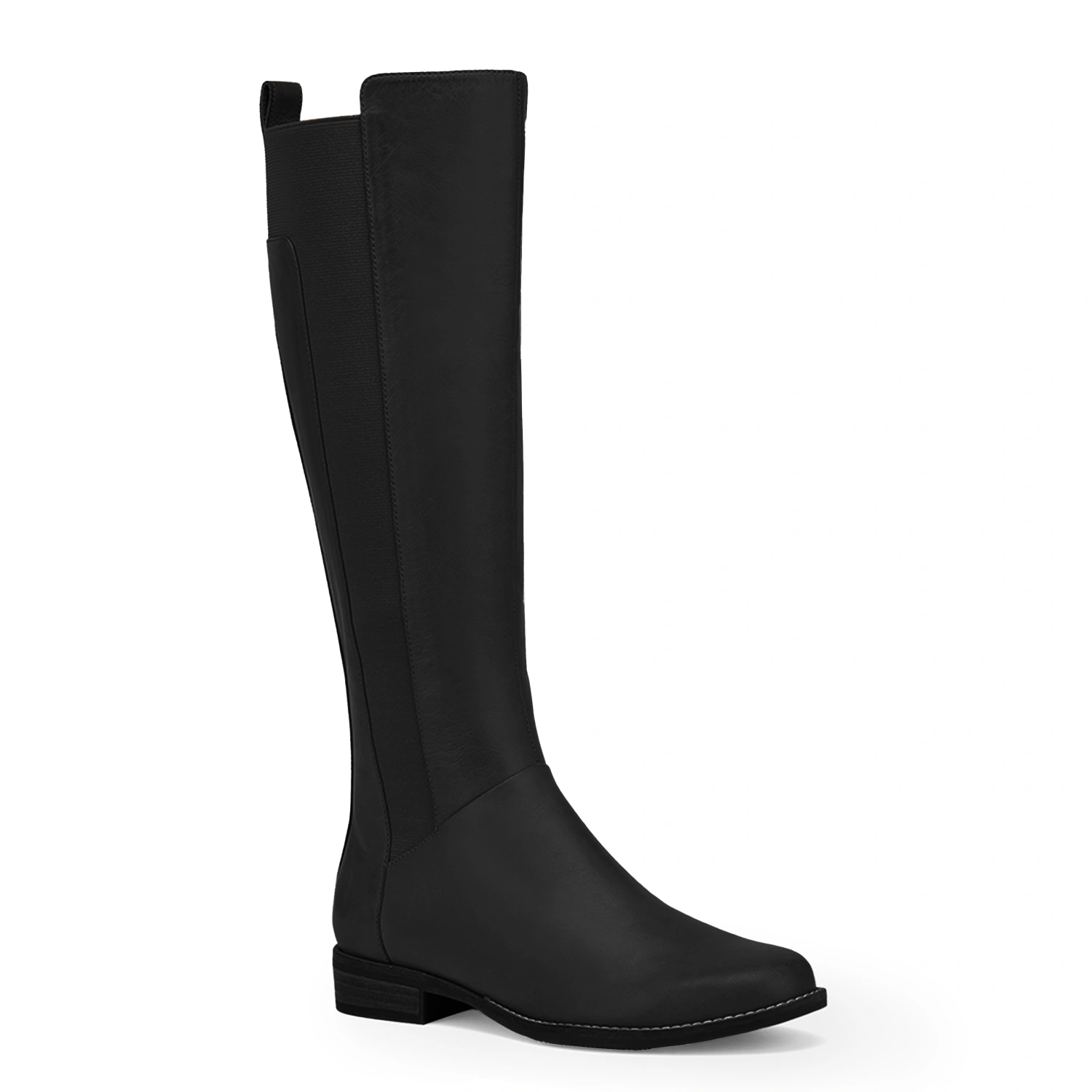 Rilista Women's Knee High Boots Low Heel Riding Boots Block Flat Calf Boot Shoes