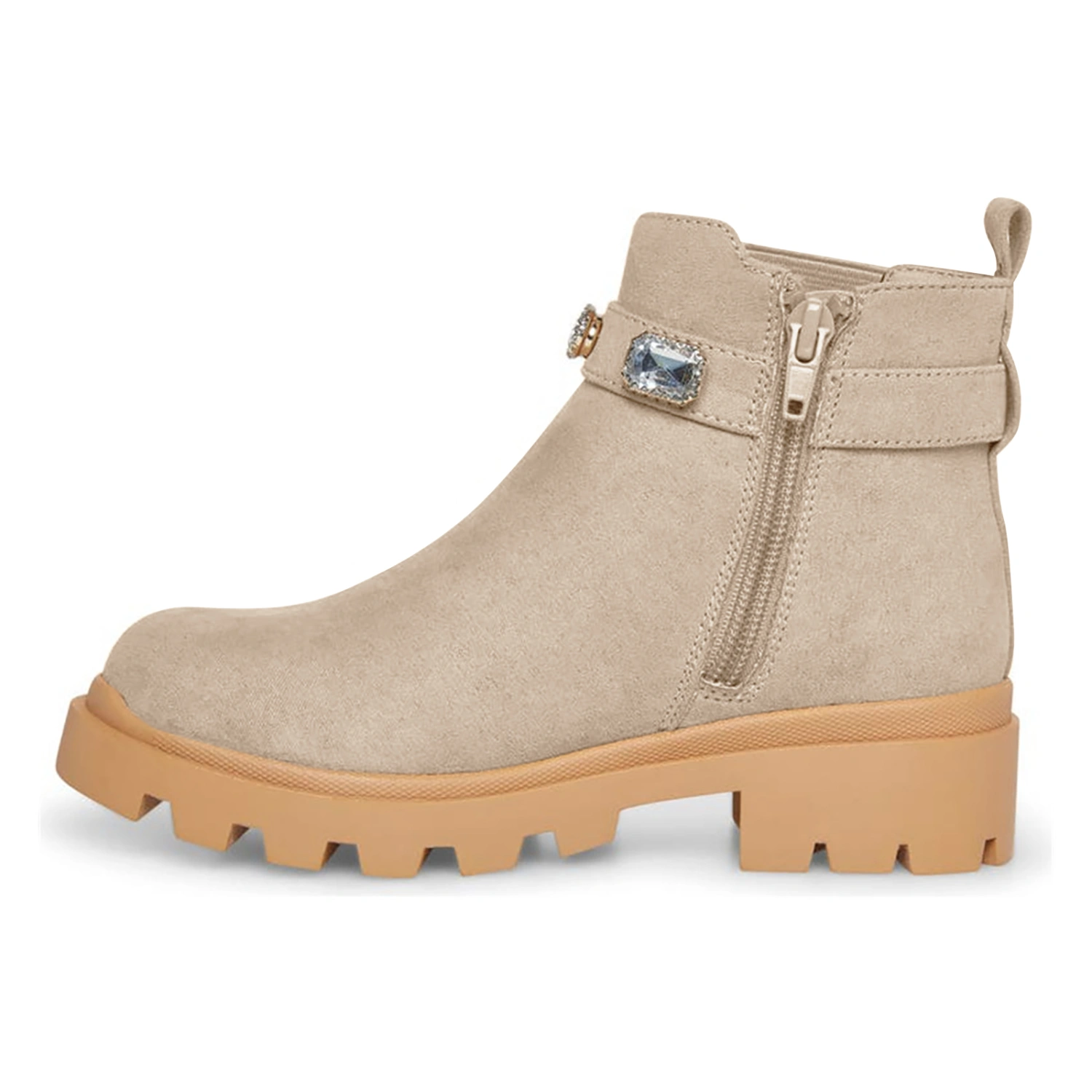 LAICIGO Girl's Platform Chunky Heel Ankle Boots Lug Sole Side Zipper Round Toe Chelsea Booties