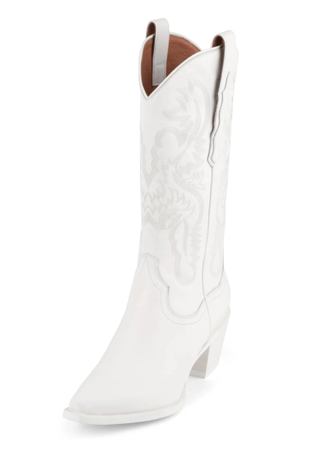 VETASTE Women's Western Cowboy Boots Pointed Toe Mid-calf Embroidered Comfortable Pull on Chunky Heel Cowgirl Boots