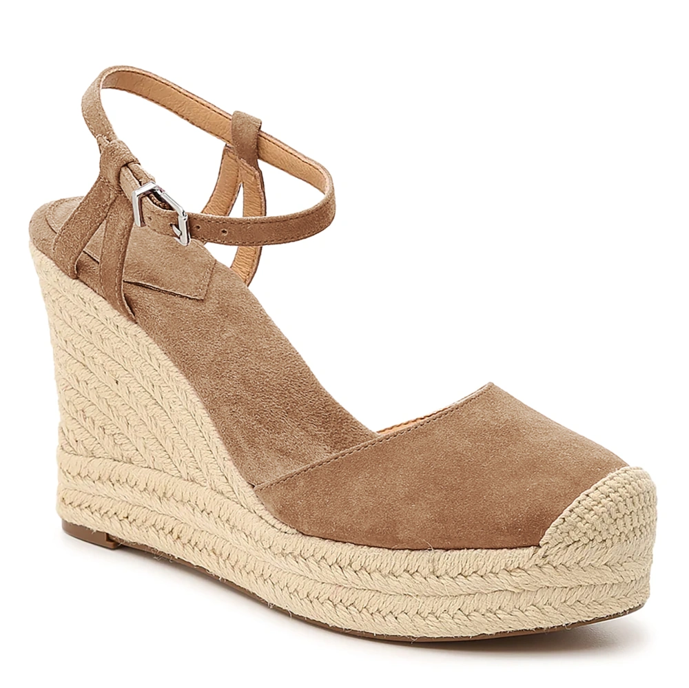 Espadrilles Wedge Sandals for Women Platform Closed Toe Ankle Buckle Heeled Summer Casual Slingback Shoes