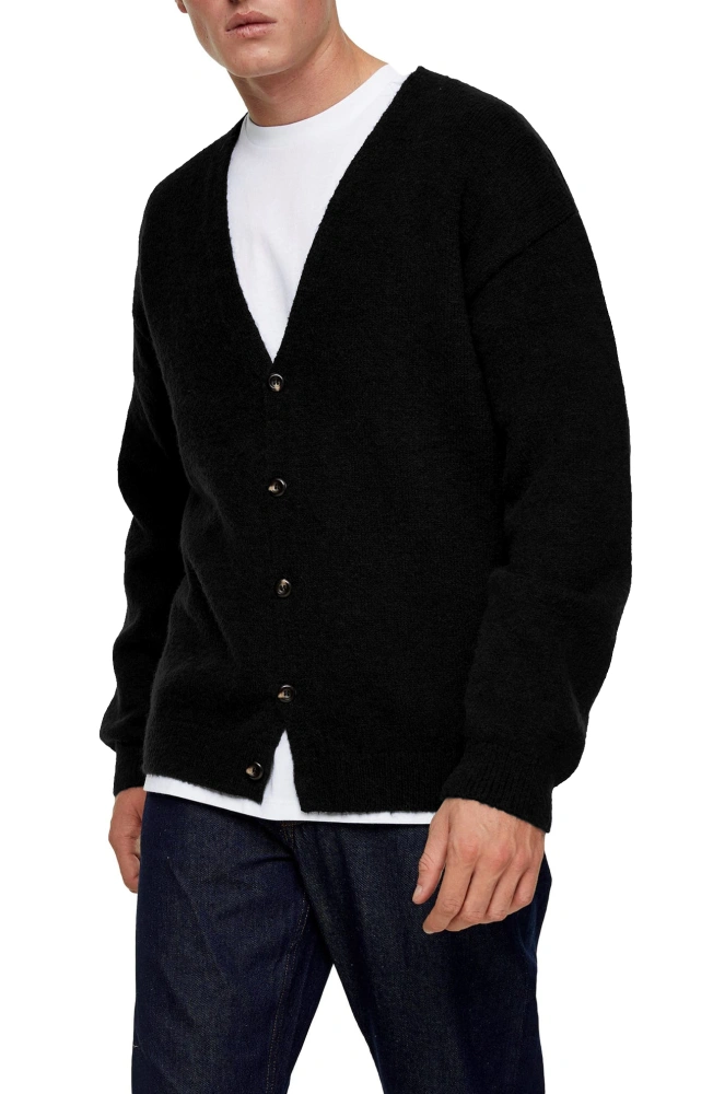 Shanfetl Men's Lightweight Cardigan Sweater Single-Breasted V-Neck Knitted Cardigans