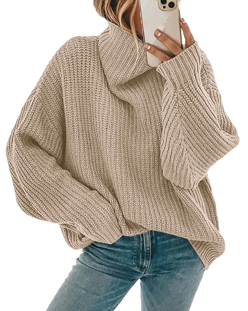 SySea Women's Turtleneck Long Sleeve Sweaters Knit Oversized Slouchy Fall Pullover Jumper Tops