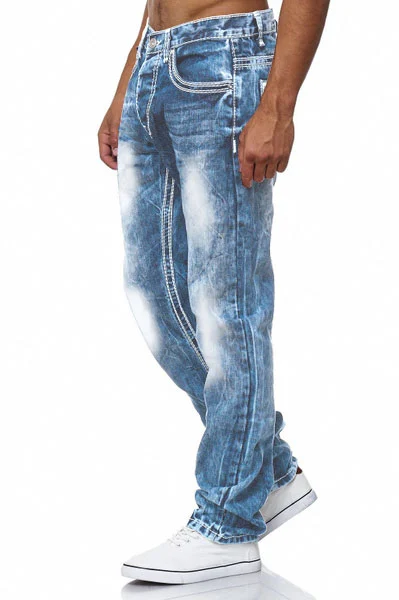 Slim Fit Stretch Jeans for Men, Distressed Denim Pants Basic Street Classic Casual Relaxed Trousers Athletic Wear