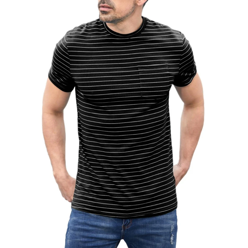 Aoysky Mens Casual Pocket Short Sleeve T Shirts Basic Summer Cotton Soft Tee Tops