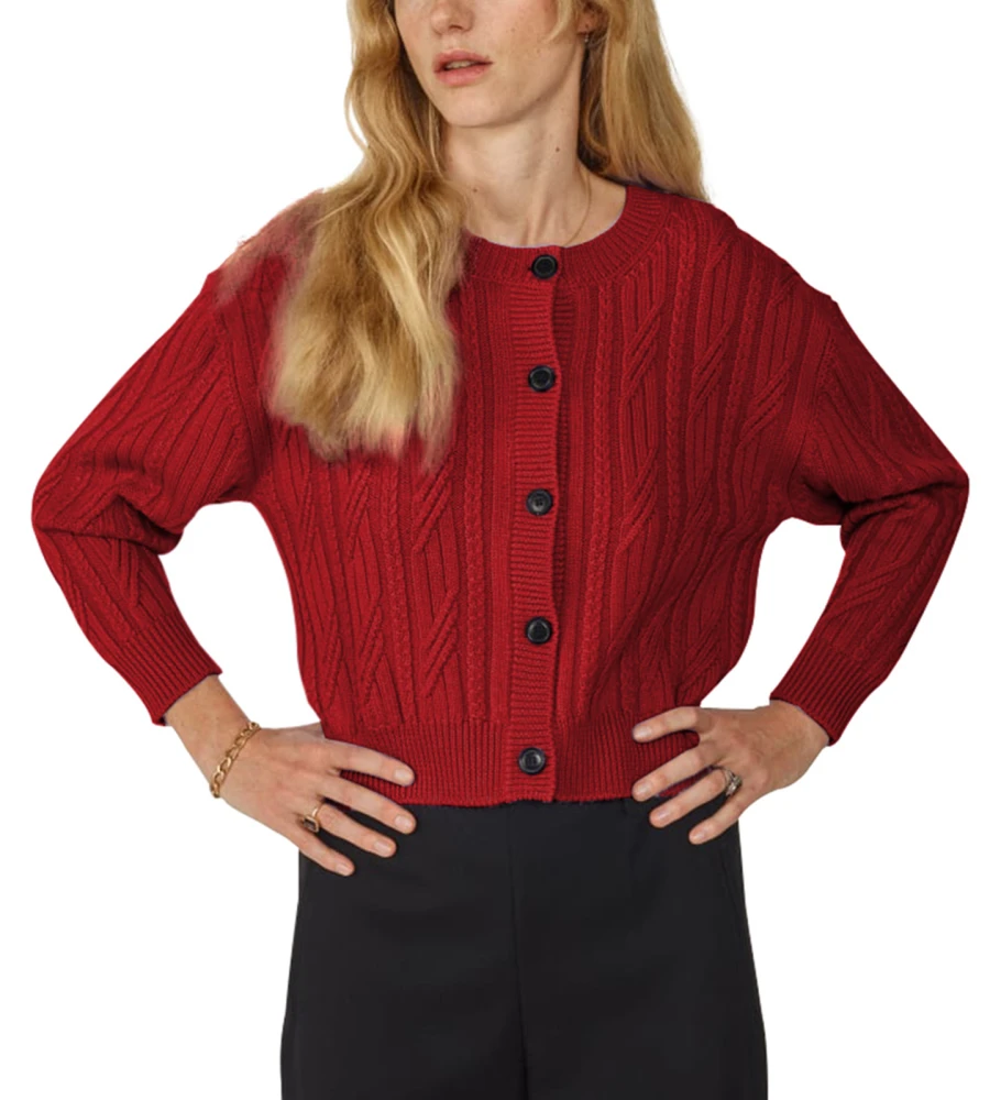 Womens Button Down Sweaters Casual Lightweight Cardigan Long Sleeve Warm Knit Sweater Tops