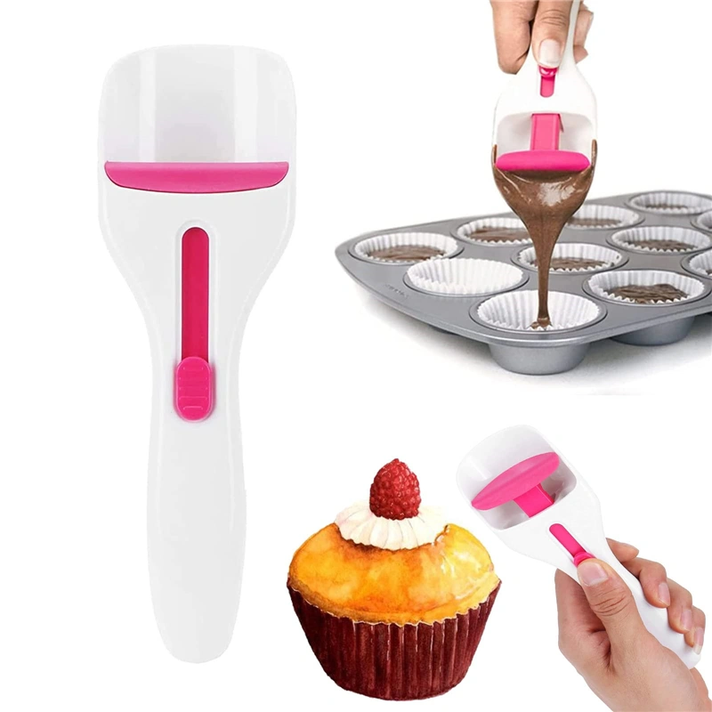 Cake Batter Scoop Can Push Labor-saving Cupcake Spoon Cake Batter Distribution Liquid Chocolate Sauce Batter Measuring Spoon