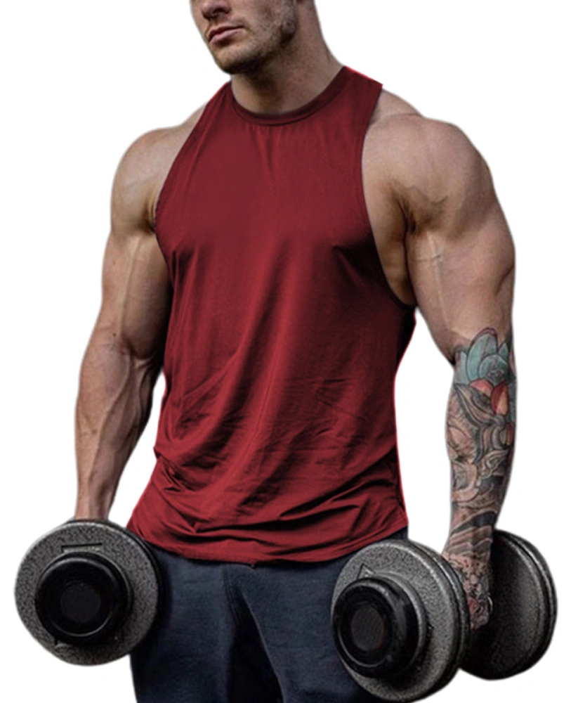 Men's Cotton Workout Tank Tops Dry Fit Gym Bodybuilding Training Fitness Sleeveless Muscle T Shirts