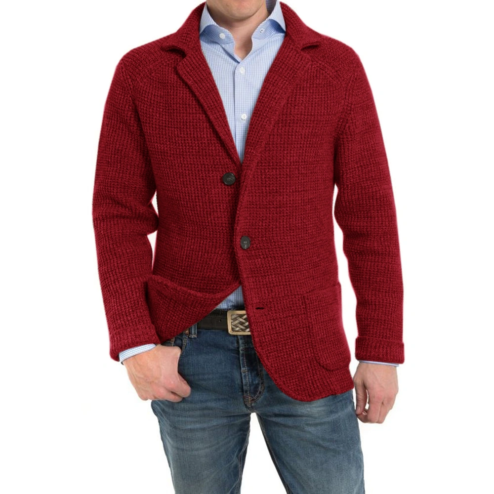 Aoysky Men's Shawl Collar Cardigan Sweater Button Down Knitwear with Pockets