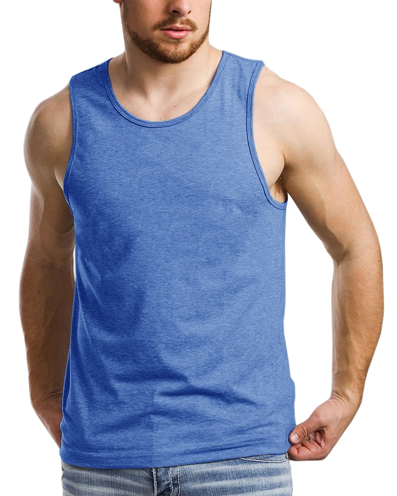 Aoysky Men's Workout Tank Top Crew Neck T-Shirt Cotton Casual Sleeveless Gym Shirts