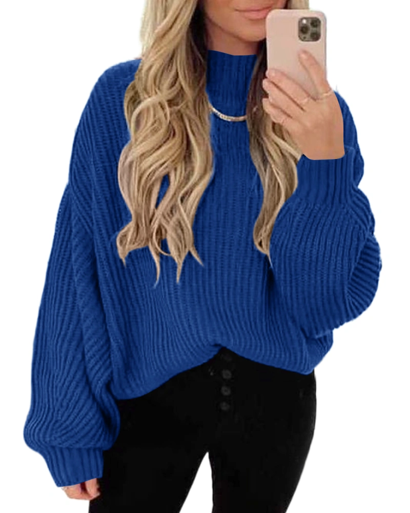 Grforclo Women Crewneck Batwing Long Sleeve Sweater Oversized Knit Casual Pullover Tops