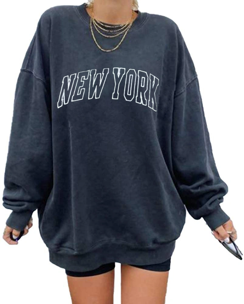 Women鈥檚 Oversized Sweatshirts Los Angeles California Hoodies Crewneck Long Sleeve Boyfriends Pullovers Tops