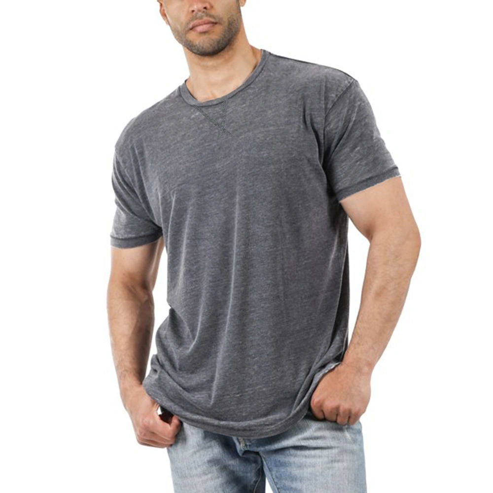 Men's Short Sleeve Soft T-Shirt Casual Solid Color Crew Neck Tee Tops Pocket Shirt