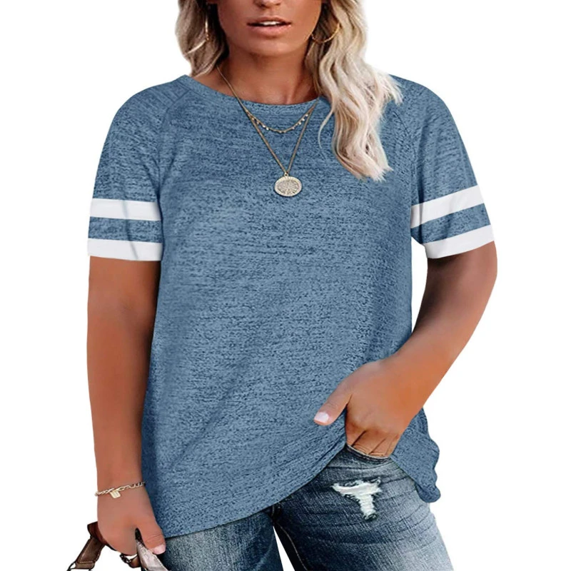 Womens Plus Size Tops Casual Short Sleeve T Shirts Loose Fit Crewneck Tunic Oversized Blouses Tees