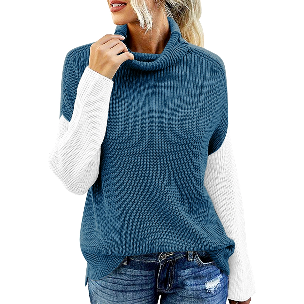 Women's Turtleneck Sweaters Casual Long Sleeve Loose Oversized Chunky Knitted Pullover Sweater Jumper Tops