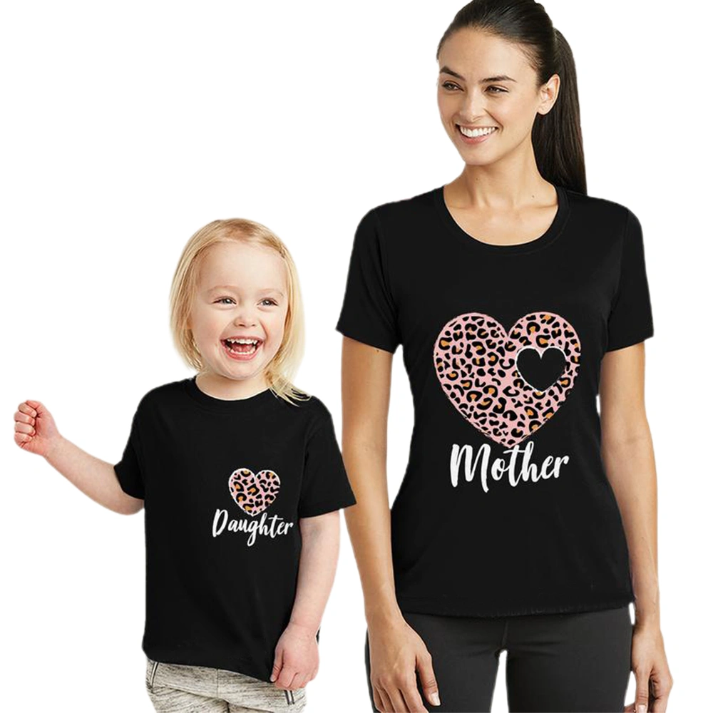 rrhss Mommy and Me Shirt Set Matching Leopard Heart Shirts Mom Daughter Outfits