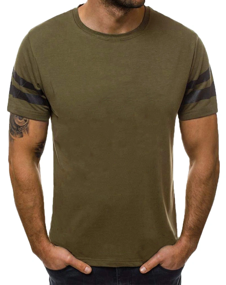 Men's Short Sleeve Crew Neck T Shirts Color Block Basic Tees Slim Fit Soft Casual Tops