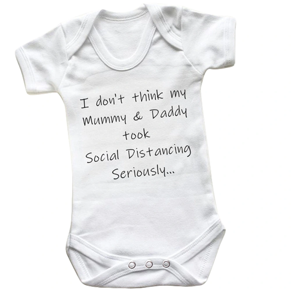rrhss Newborn Baby Funny Social Distancing Quarantine Romper Jumpsuit Pregnancy Announcement Bodysuit Clothes Wear