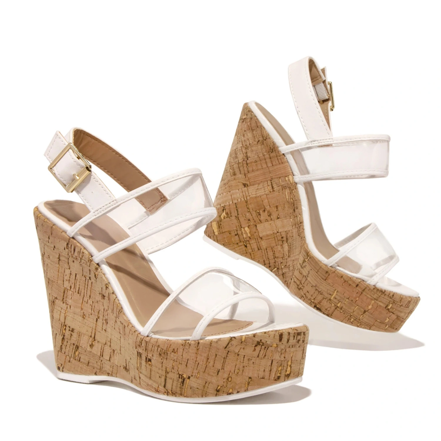 Women's Open Toe Strappy Wedge Sandal Summer Heeled Shoes