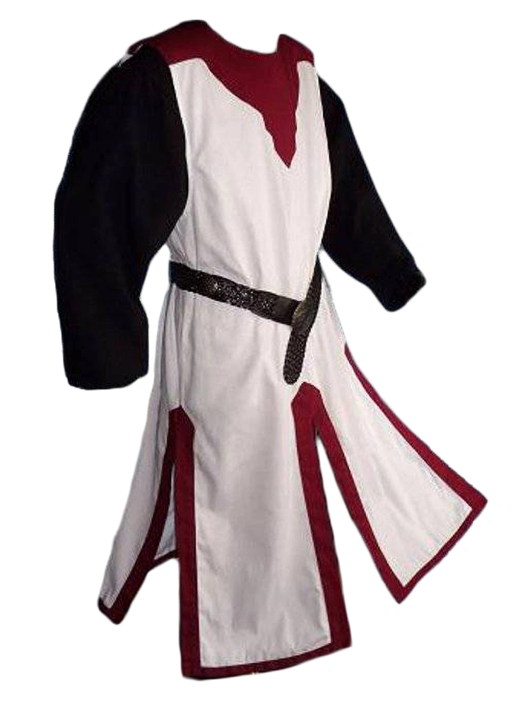 Mens Medieval Costume Renaissance Templar Tunic Viking Knight Pirate Vintage Warrior Halloween LARP Tops