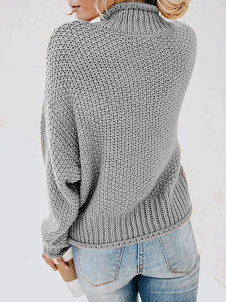 Womens Turtleneck Oversized Pullover Sweaters Cable Knit Batwing Long Sleeve Loose Fit Chunky Jumper Tops