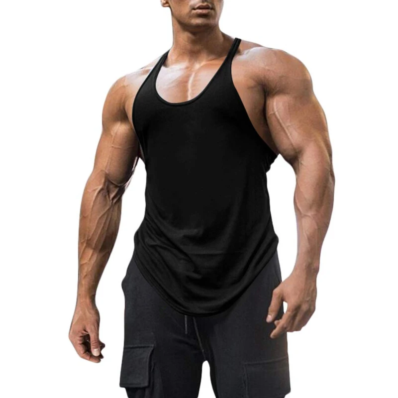 Men's Cotton Workout Tank Tops Dry Fit Gym Bodybuilding Training Fitness Sleeveless Muscle T Shirts