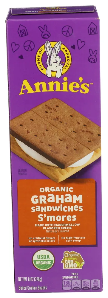 Annies Homegrown Organic Smores Graham Sandwiches, 8 OZ