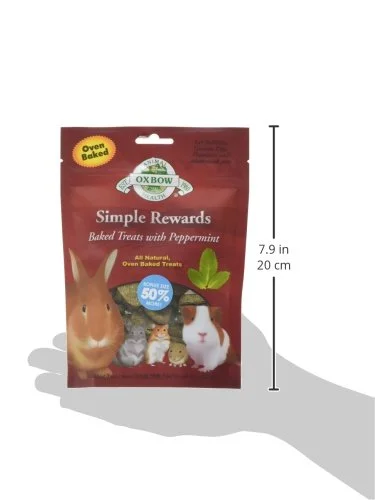 Oxbow Simple Rewards Baked Treats with Peppermint for Rabbits, Guinea Pigs, Chinchillas, and Small Pets