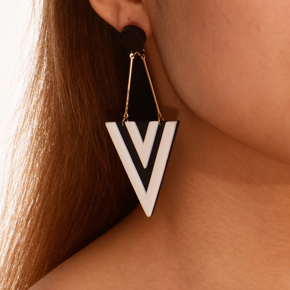 Triangular Water Drop Earrings Exaggerate Personality