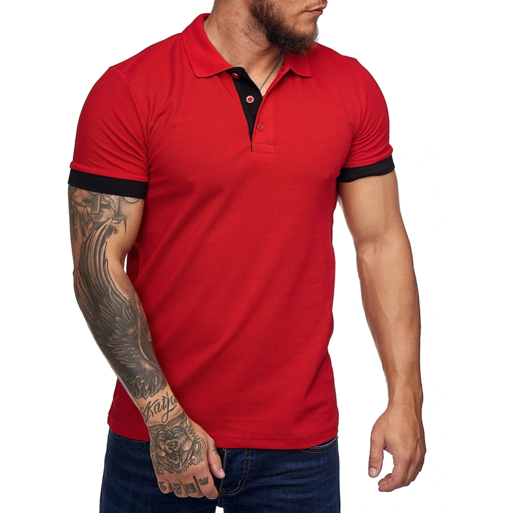 Zuoyouzi Men's Short Sleeve Casual Slim Fit Polo Shirts Basic Designed Classic Cut Cotton Shirts