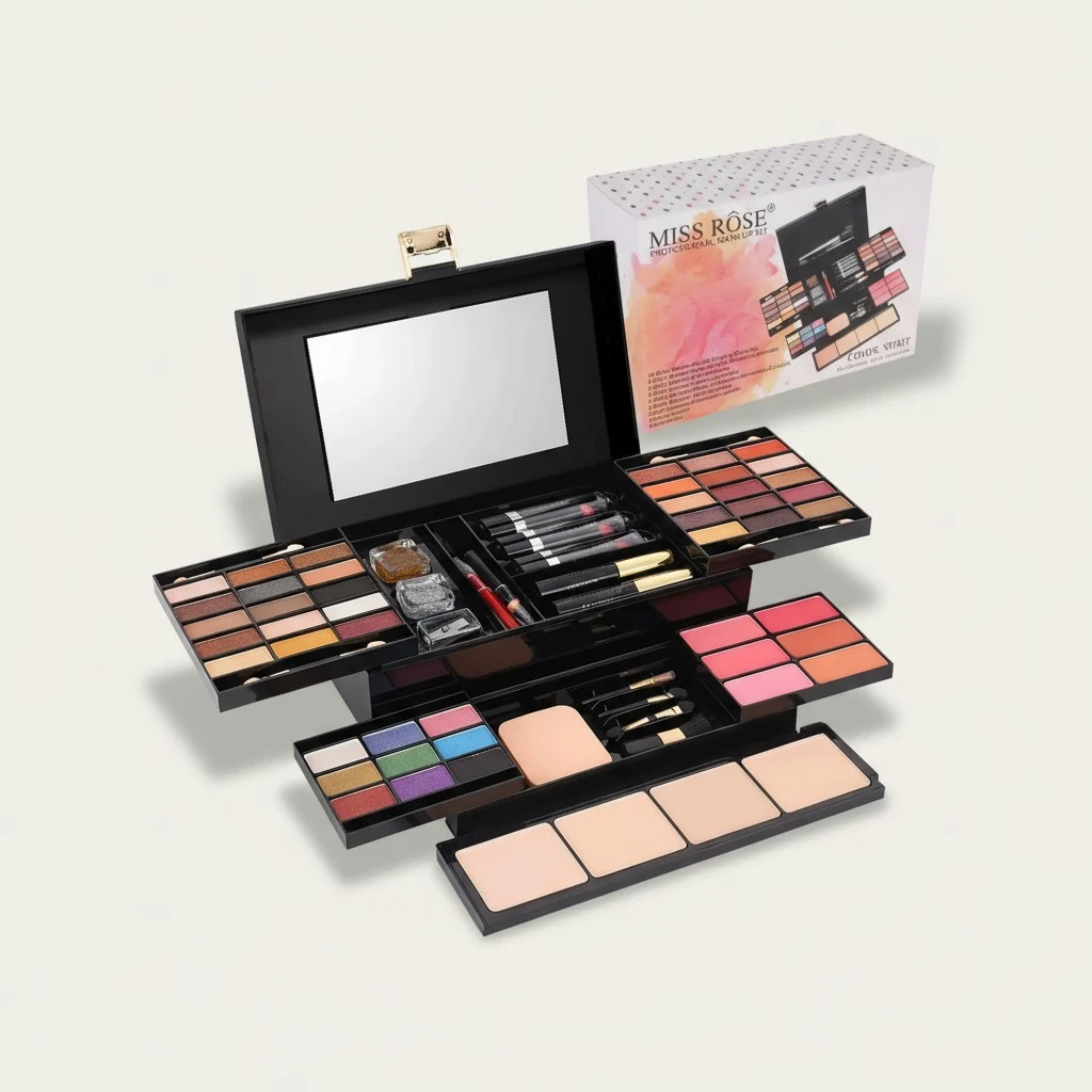 58 colors Professional All In One Makeup Full Kit for Women Girls Beginner, Makeup Gift Set with Eye Shadow Blush, Lipstick, Compact Powder, Mascara, Eyeliner, Lip Liner, Eyebrow Pencil, Glitter(331N)