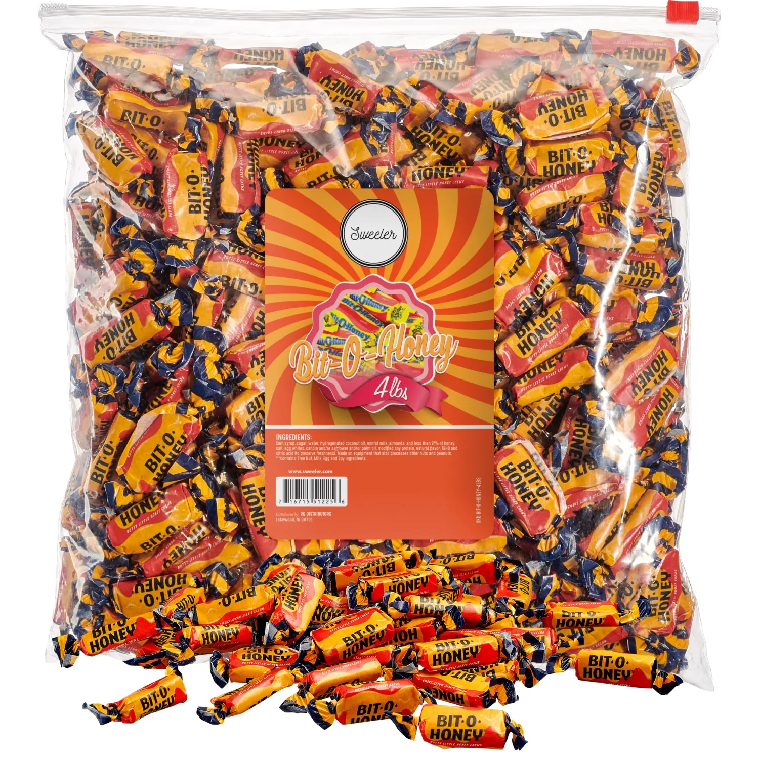 Bit-O-Honey, Original Soft Chewy Candy, Resealable Bag, 4lb