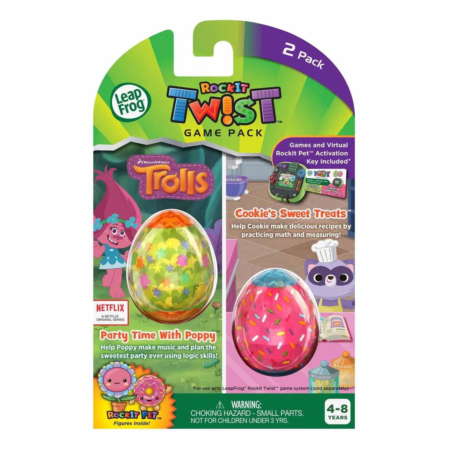 LeapFrog RockIt Twist Dual Game Pack: Trolls Party Time With Poppy and Cookie's Sweet Treats