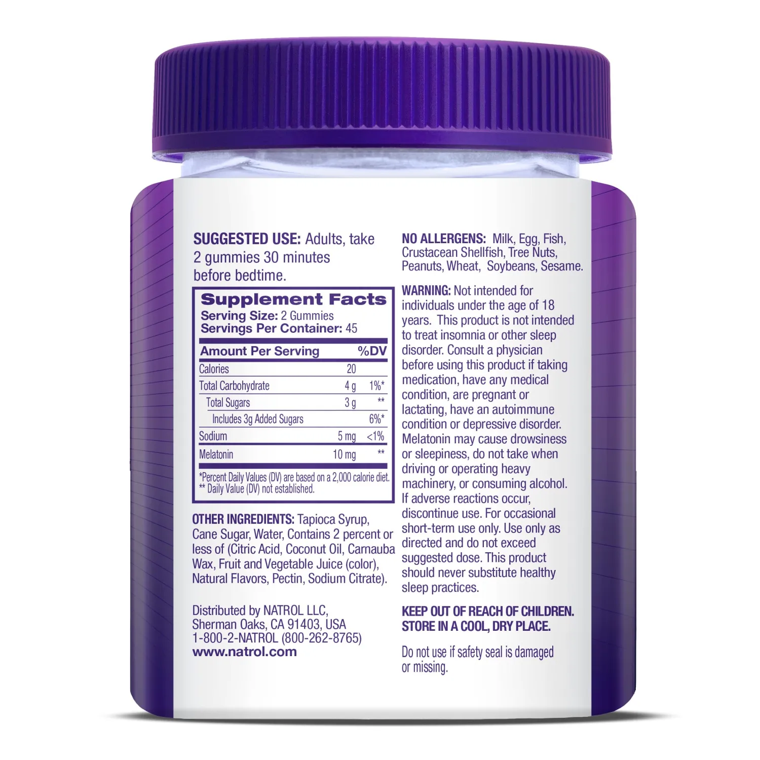 Natrol Melatonin 10mg, Dietary Supplement for Restful Sleep, Sleep Gummies for Adults, 90 Strawberry-Flavored Gummies, 45 Day Supply