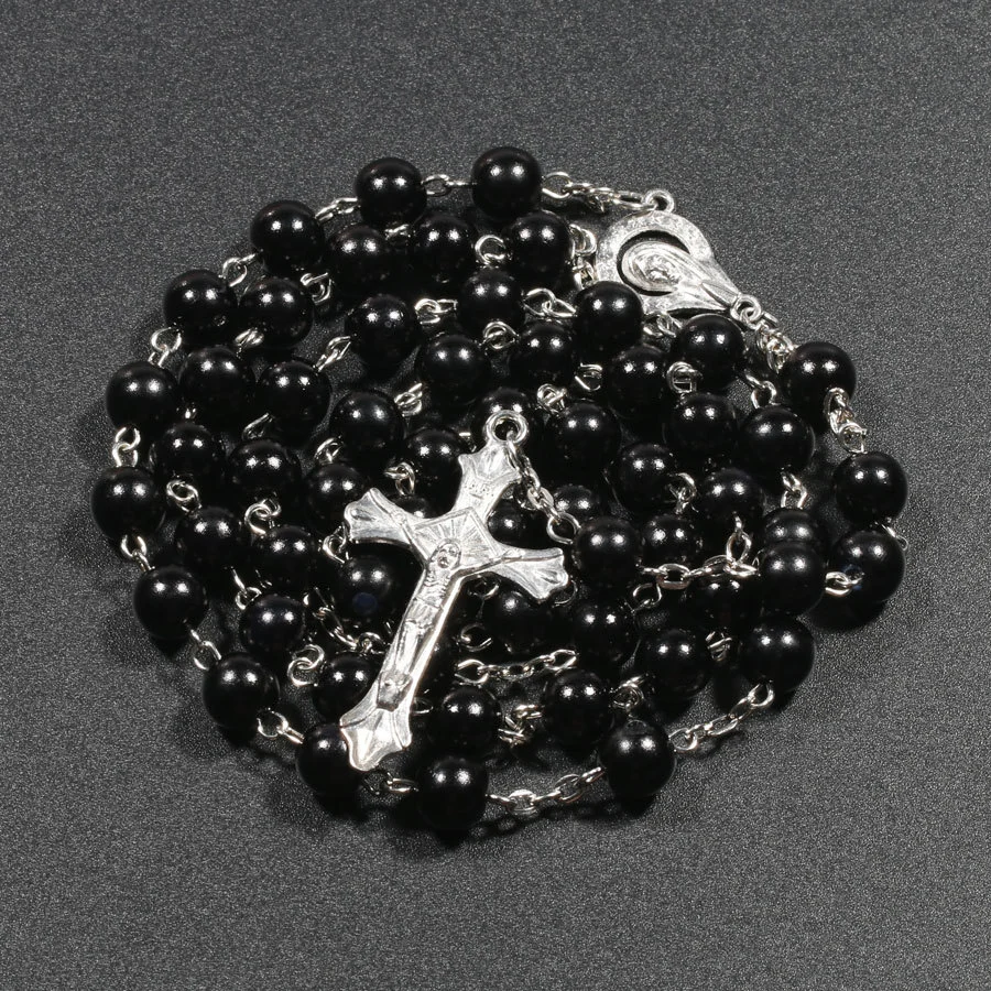 Multicolor Rosary Bead Necklace Men's And Women's Long Section
