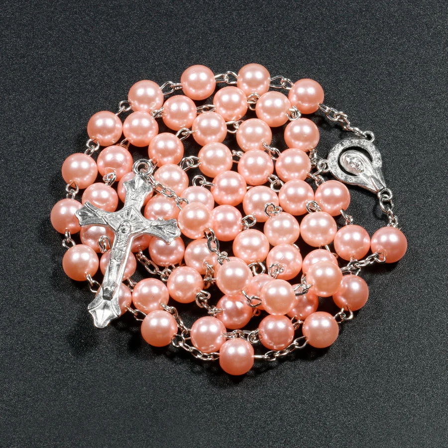 Multicolor Rosary Bead Necklace Men's And Women's Long Section