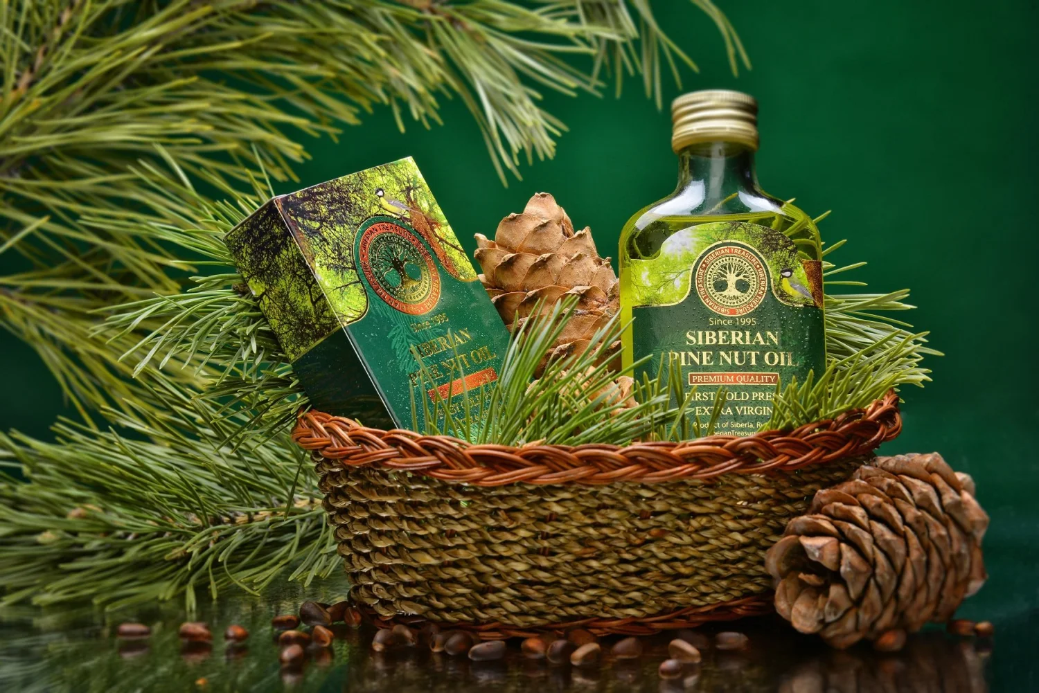 Siberian Pine Nut Oil 100 Ml, Premium Quality, Extra Virgin, First Cold Press – 3.4 Fl Oz
