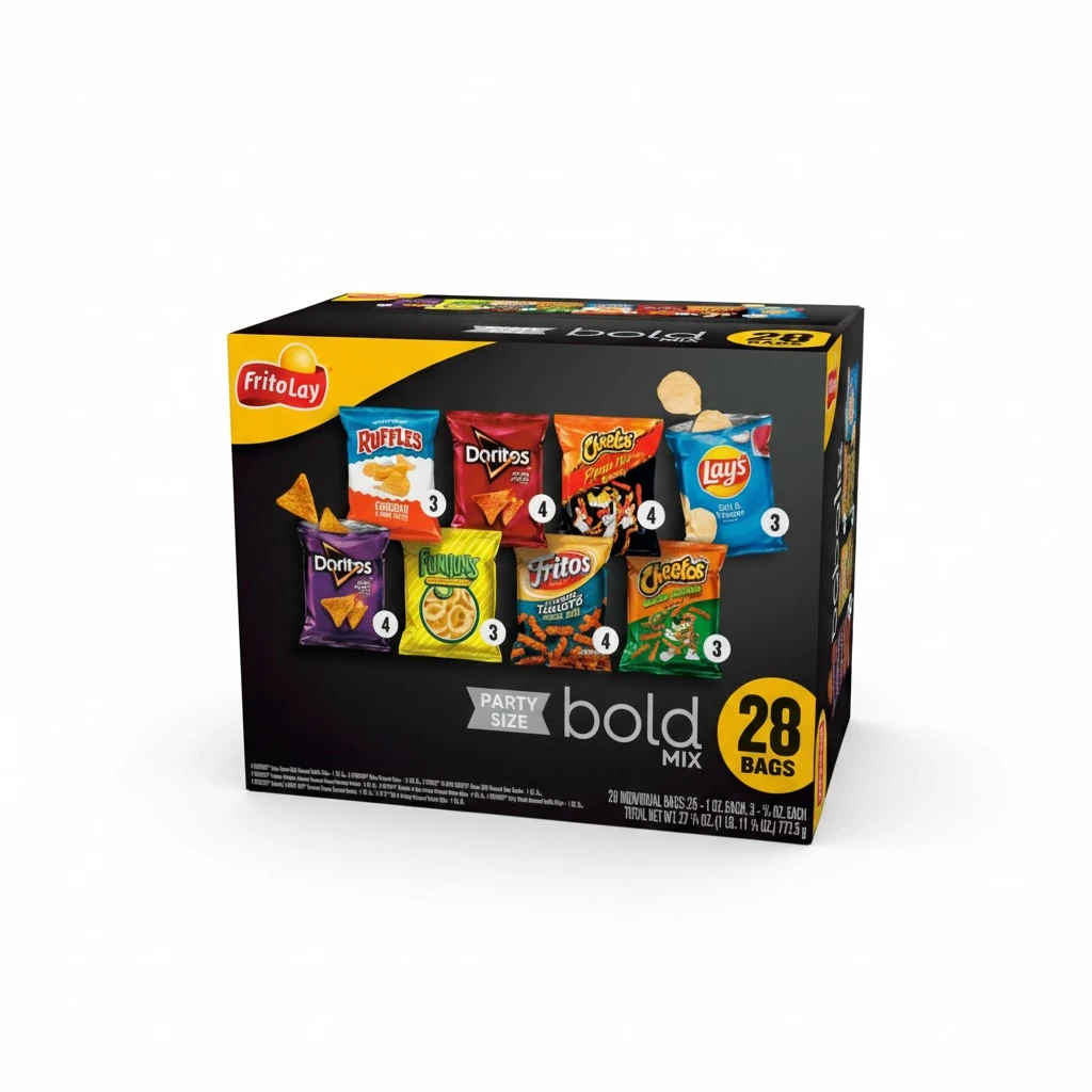 Frito-Lay Snacks Bold Mix Chips Variety Pack, Doritos, Cheetos, Funyuns, Lay's, Ruffles, 28 Count (Pack of 1)(Assortment May Vary)