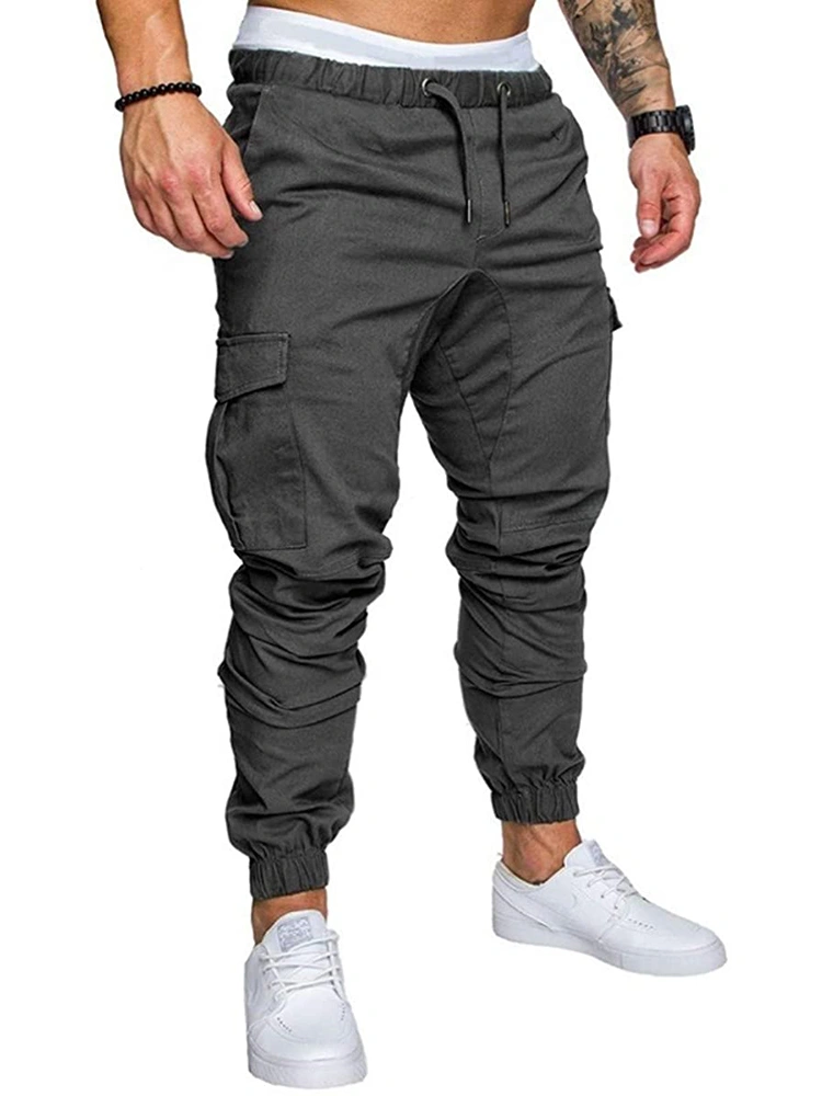 Karlywindow Mens Joggers Sweatpants Stretch Casual Cotton Cargo Pants Workout Sports Track Pants Long Trousers