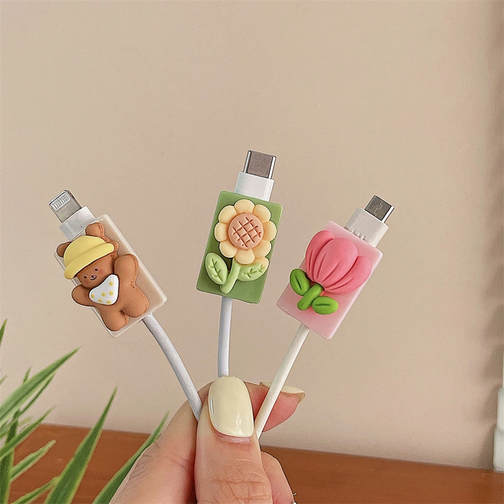 Applicable To Android Cable Winder Cartoon Biting Wire