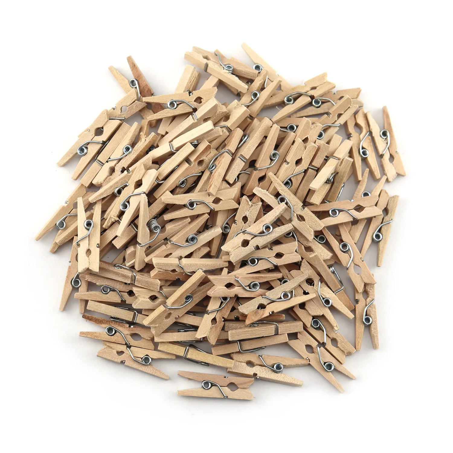 HEEHEE 100 Pack 1 Inch Mini Wooden Clothespins Strong Spring Grip Durable Natural Wood Texture Multipurpose Clothes Pins for Crafts Laundry Photo Hanging