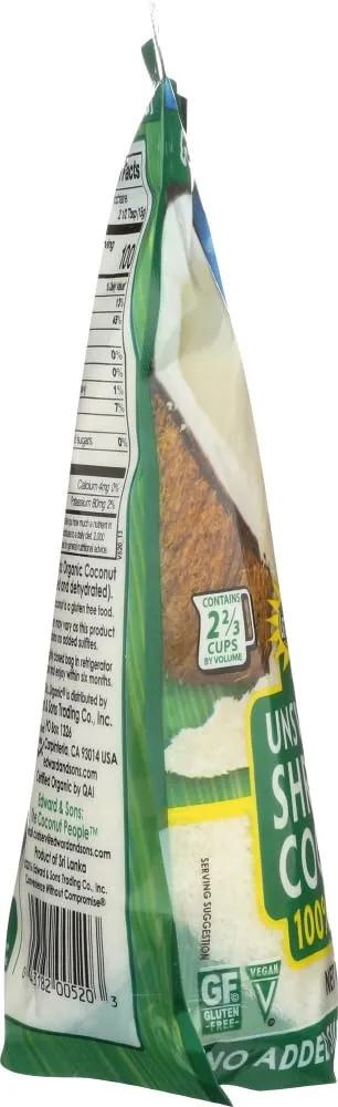 Let's Do Organic Unsweetened Coconut Shredded, Fine Shred, 8 oz (2 Pack)