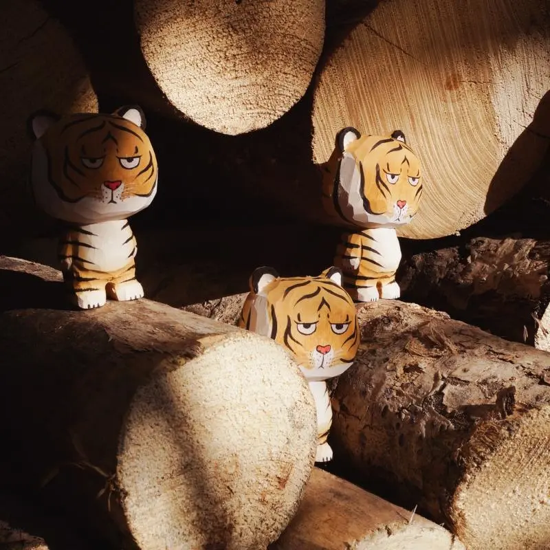 New Wood Carving Tiger Ornaments