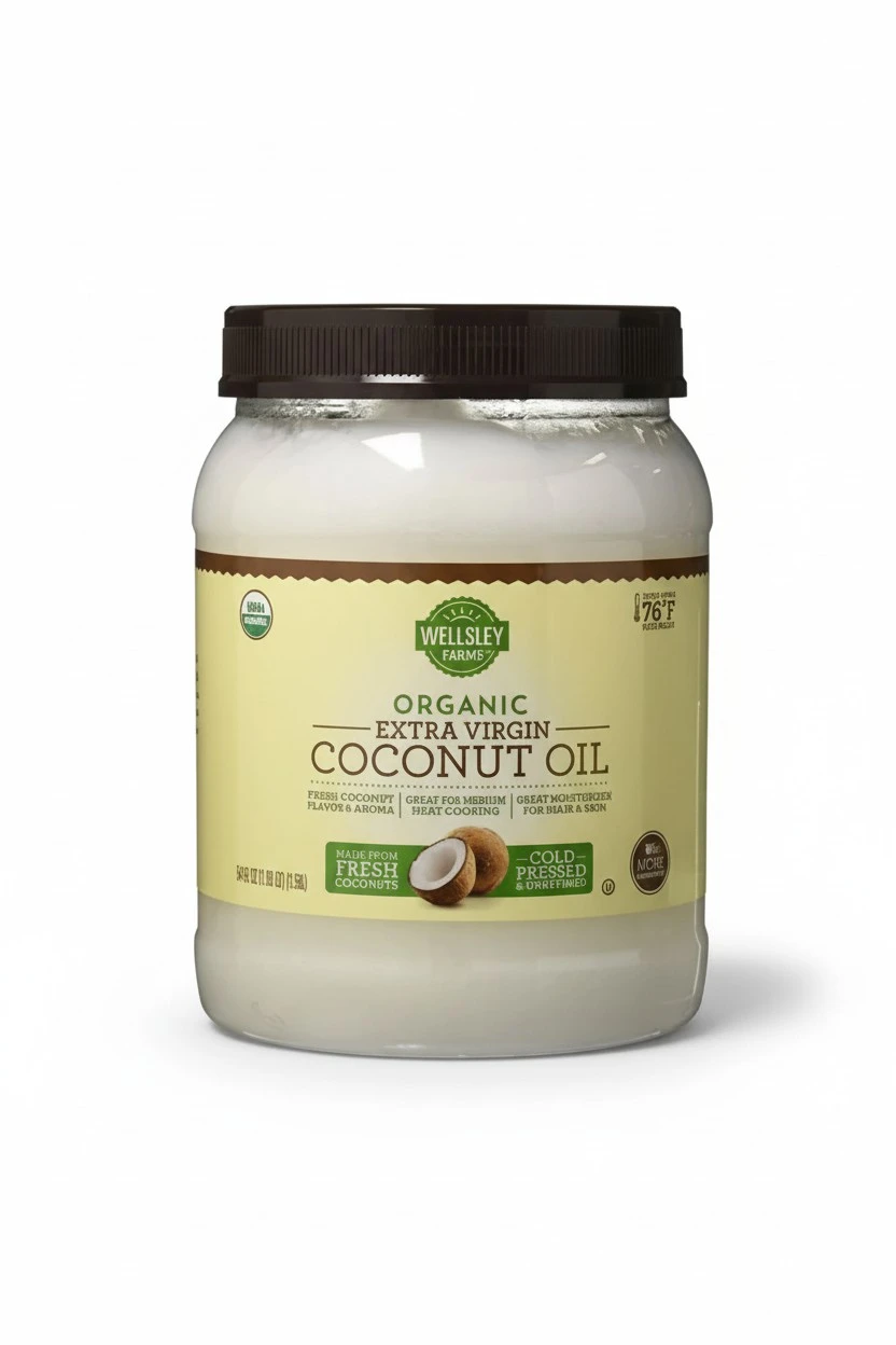 Wellsley Farms Organic Extra Virgin Coconut Oil, 54 Fluid Ounce