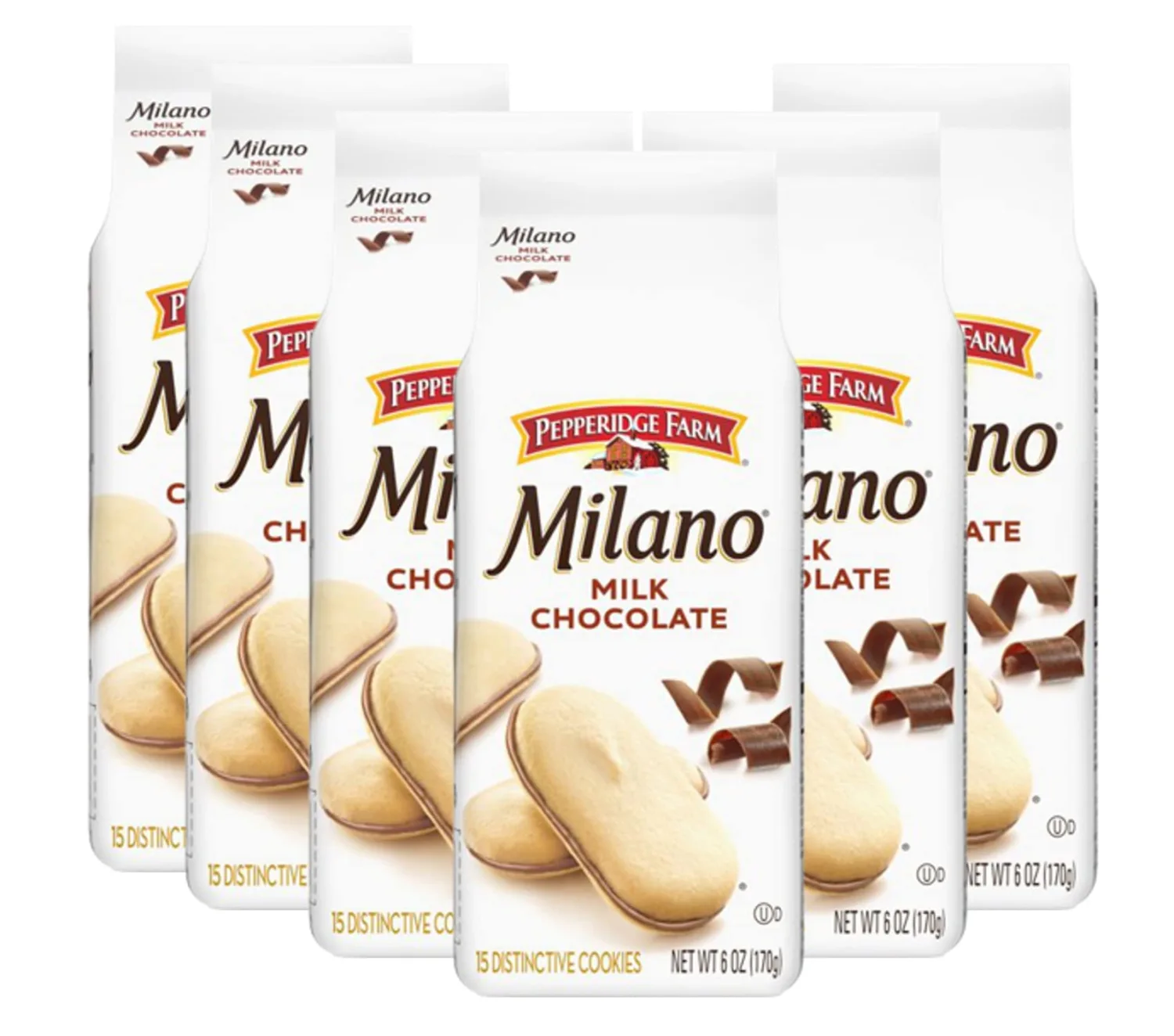 Pepperidge Farm Milk Chocolate Milano Cookies, 6.25-ounce bag (pack of 6)