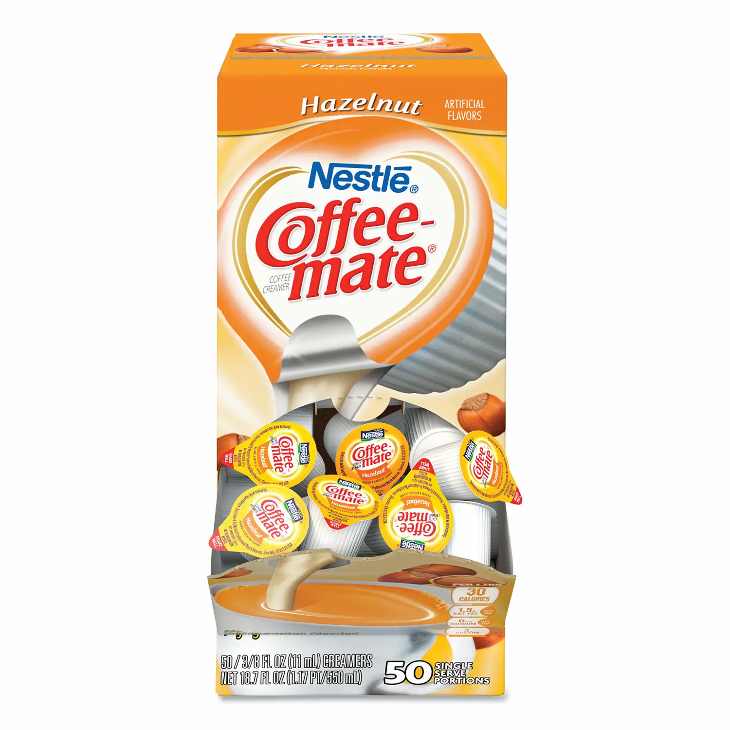 Coffee-mate Liquid Creamer Singles - Hazelnut - 50 ct