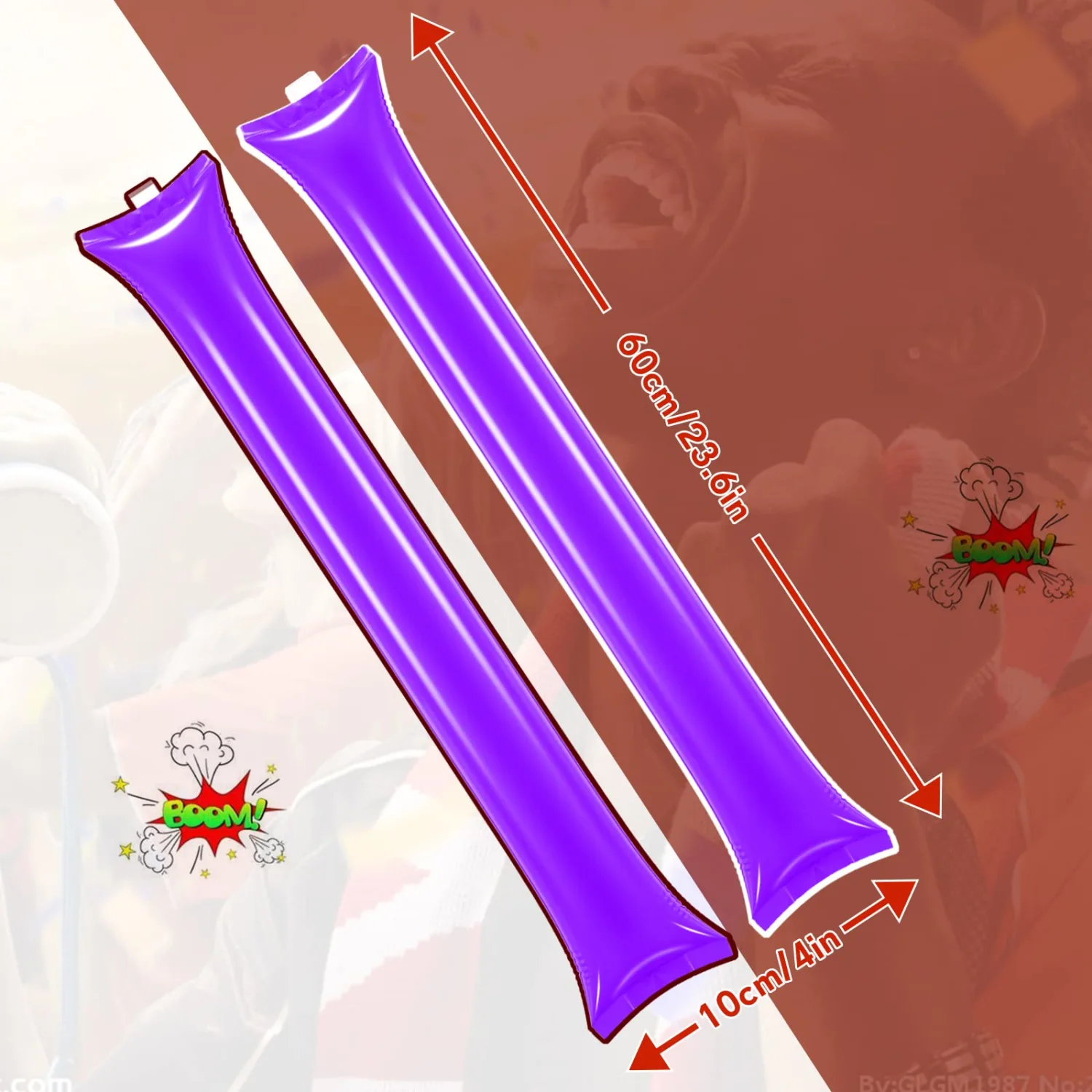 48 Pieces Thunder Sticks Team Spirit Boom Sticks Cheering Sticks Plastic Cheerleading Spirit Stick Clapper Inflatable Noise Makers for Sporting Events Dance