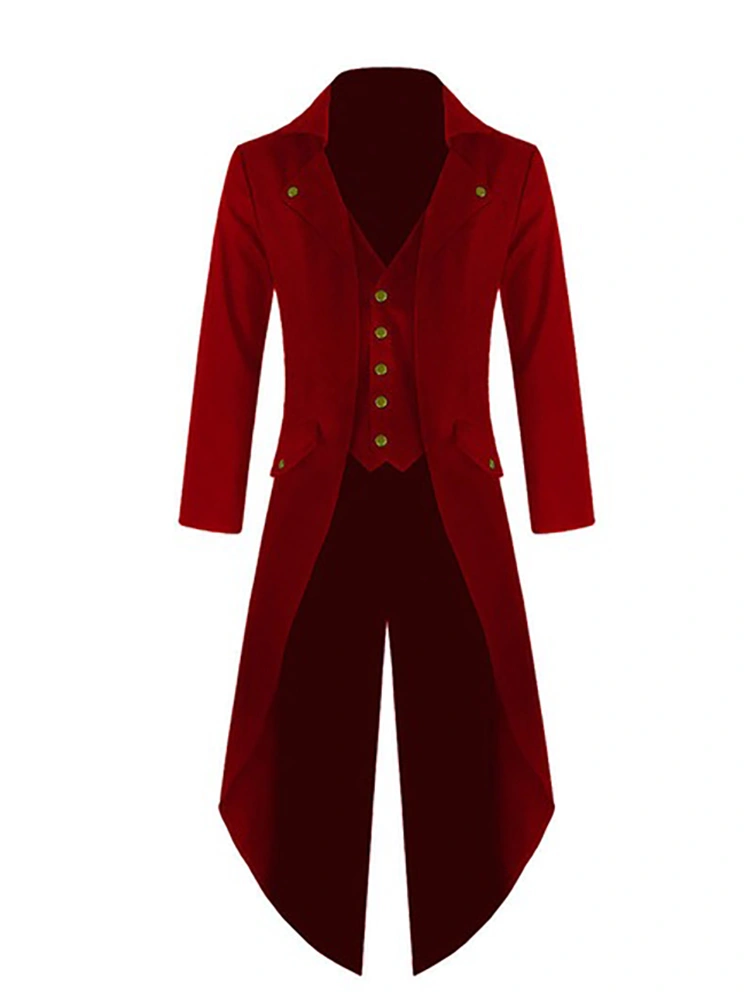 Mens Steampunk Victorian Jacket Gothic Tailcoat Costume Vintage Tuxedo Viking Renaissance Pirate Halloween Coats
