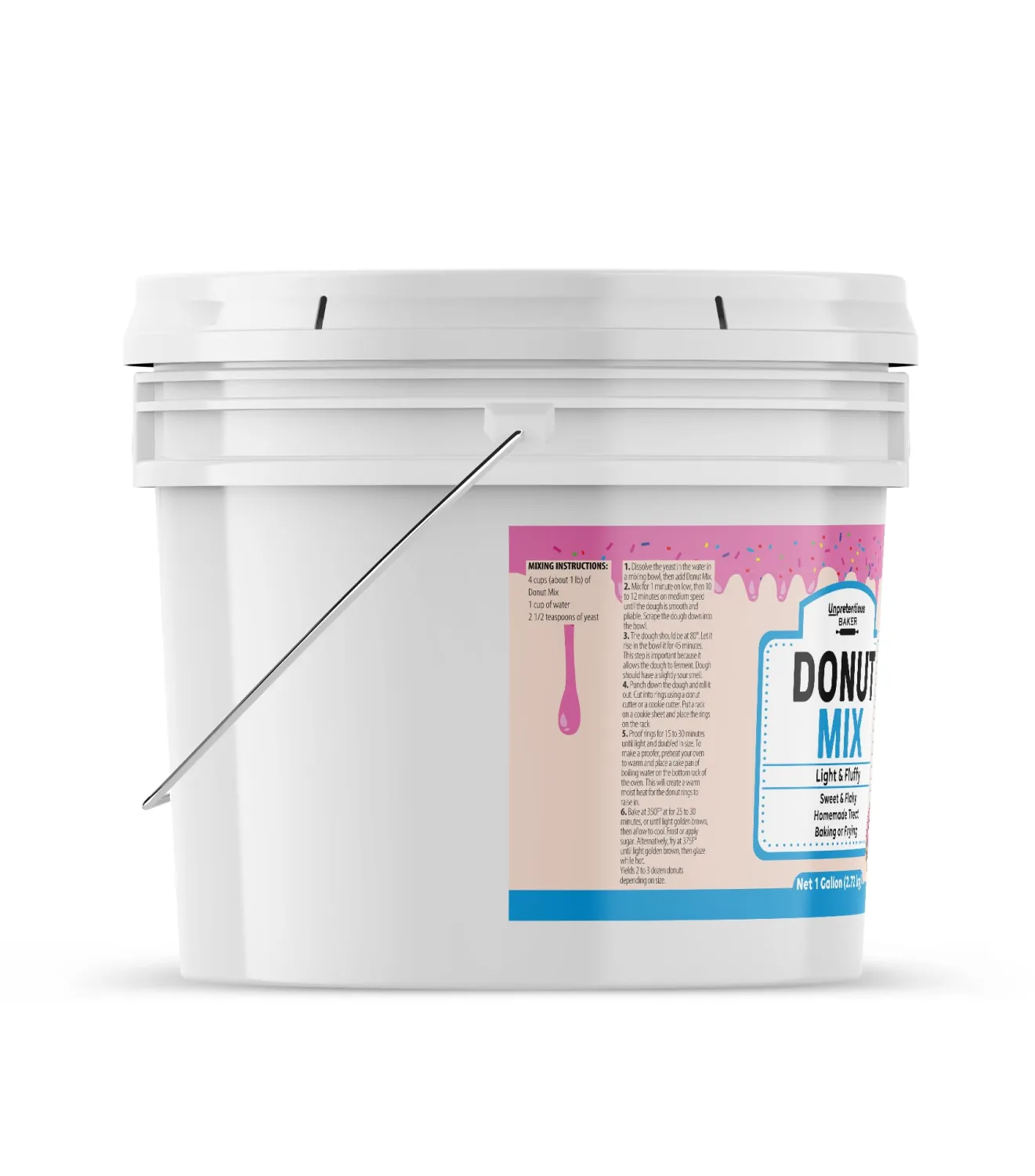 Unpretentious Raised Donut Mix, 1 Gallon, Baking & Frying, Light & Fluffy, Tender & Flaky